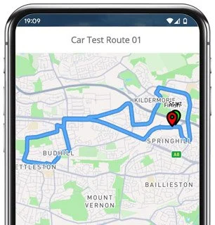 glasgow baillieston test route map