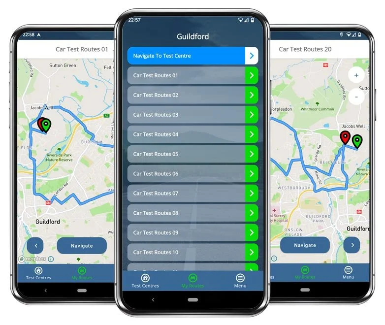 download the guildford driving test routes app