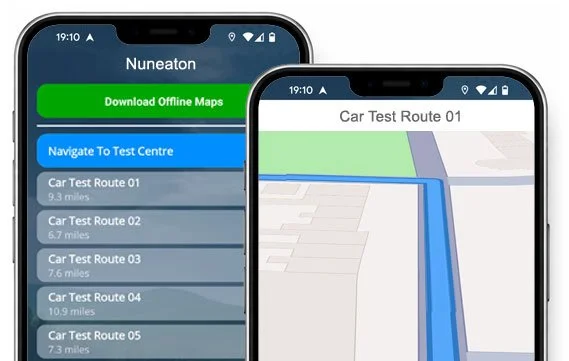 all nuneaton driving test routes