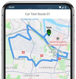 glasgow shieldhall test route map