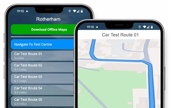 the rotherham driving test routes app