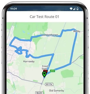 grantham test route map