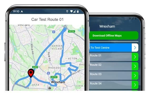wrexham driving test routes