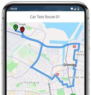 grimsby test route map