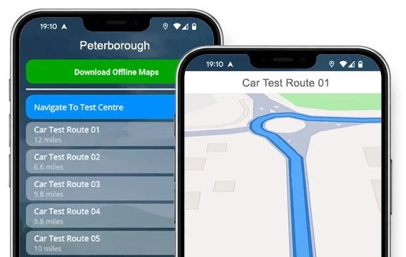 the peterborough driving test routes app