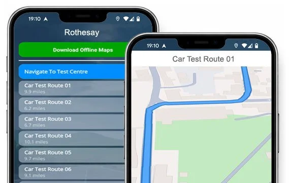 the rothesay driving test routes app