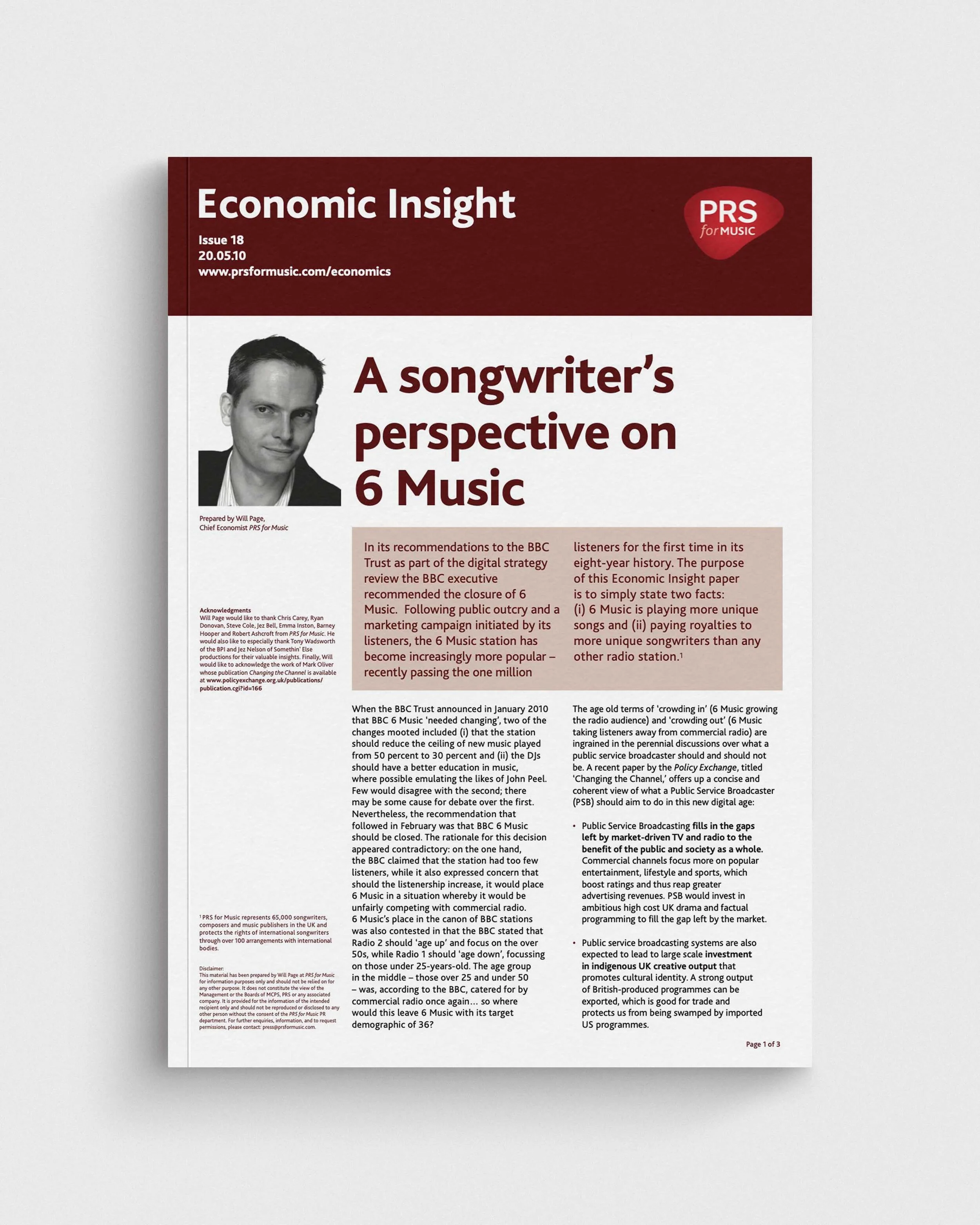 A Songwriter’s Perspective on 6 Music 