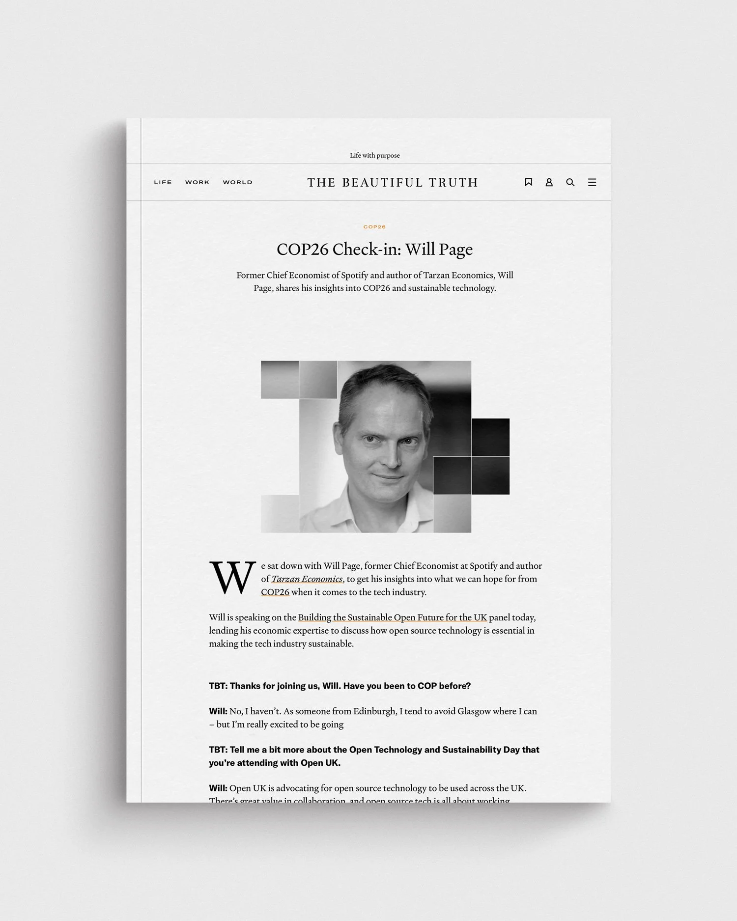 The Beautiful Truth: COP26 Check-in: Will Page