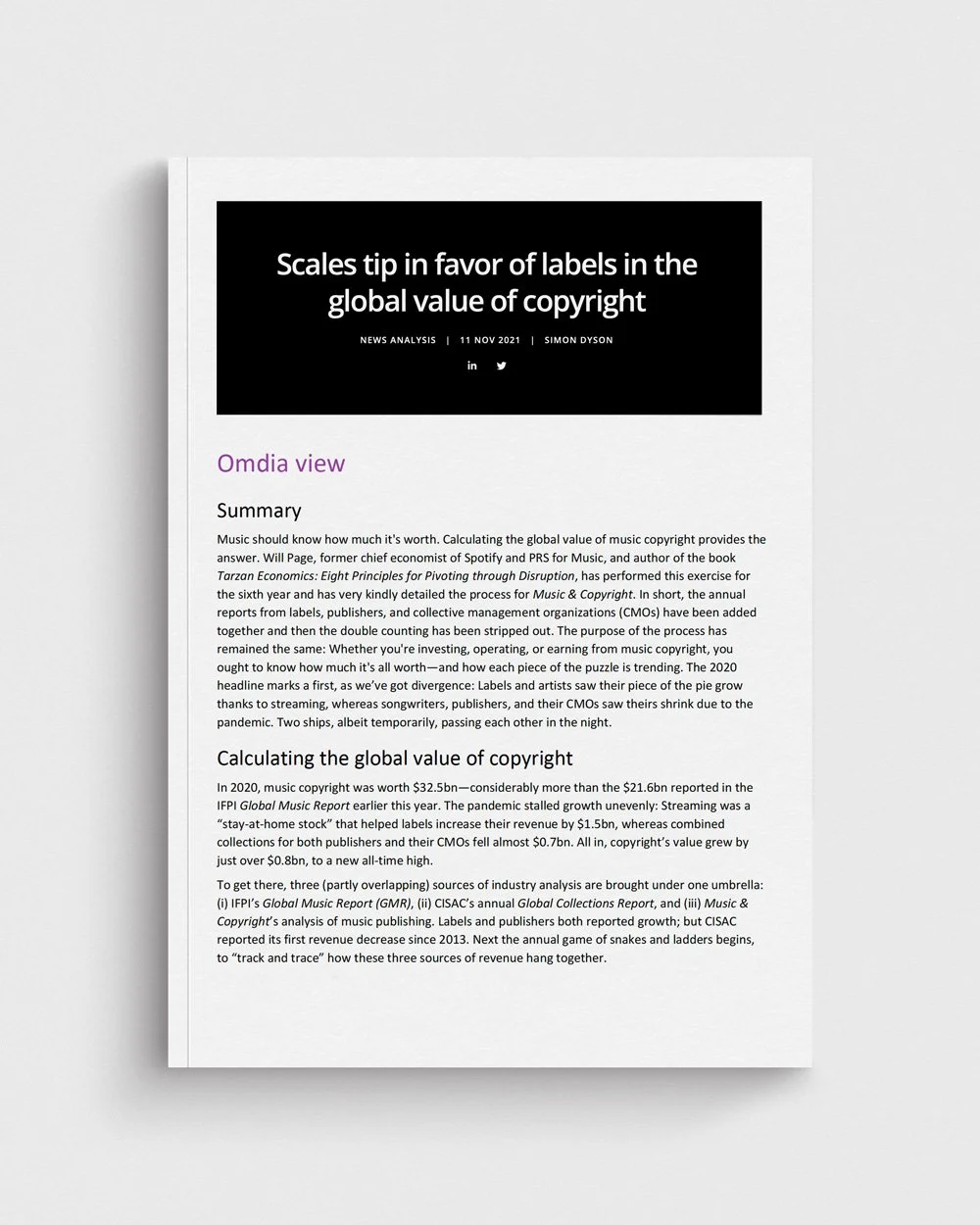 Scales Tip In Favor Of Labels In The Global Value Of Copyright
