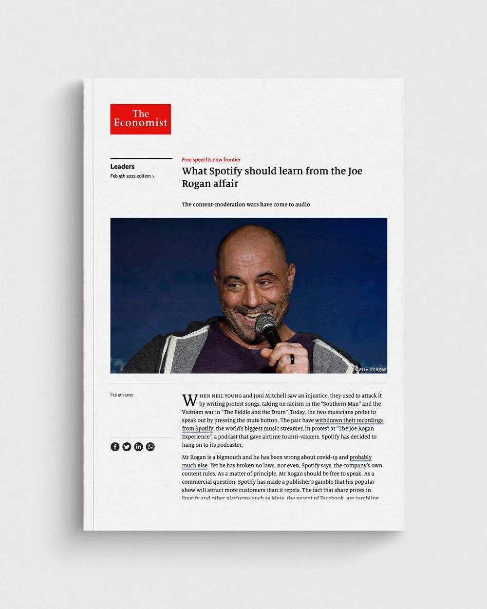 The Economist: What Spotify should learn from the Joe Rogan affair