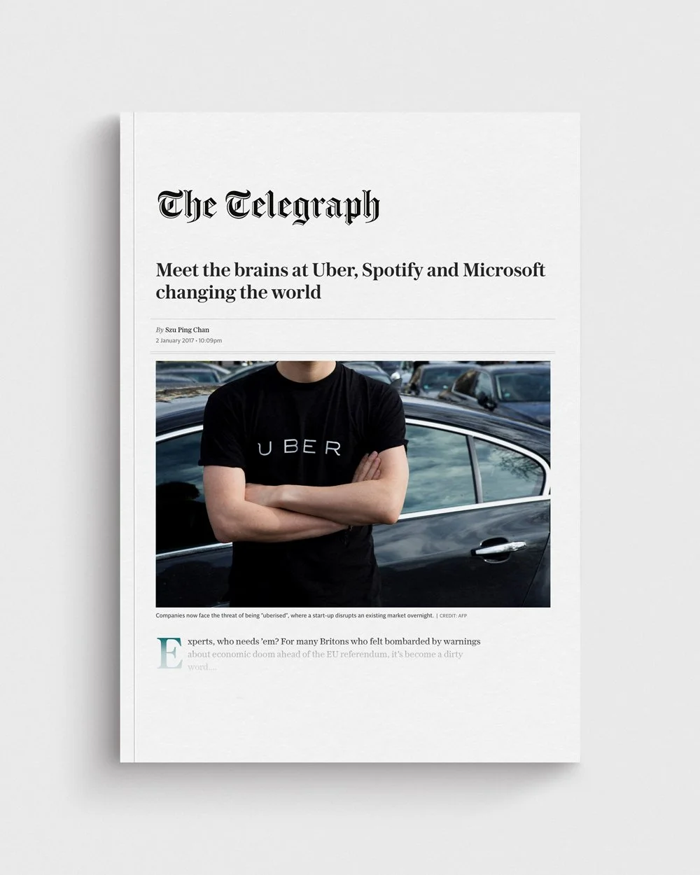 The Telegraph: Meet the brains at Uber, Spotify and Microsoft changing the world