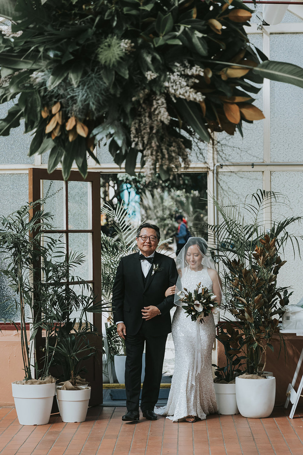 bride with father arriving at sydney wedding by jonathan david