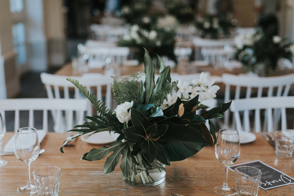 tropical leaves wedding style at watsons bay hotel