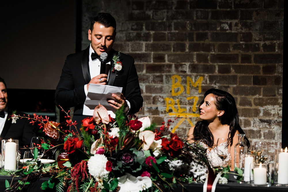 bride and groom at rushcutters bay restaurant bar m for wedding