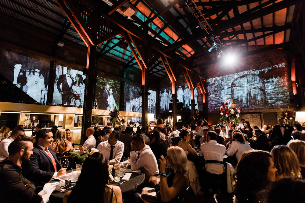 wedding reception at night at bar m rushcutters bay