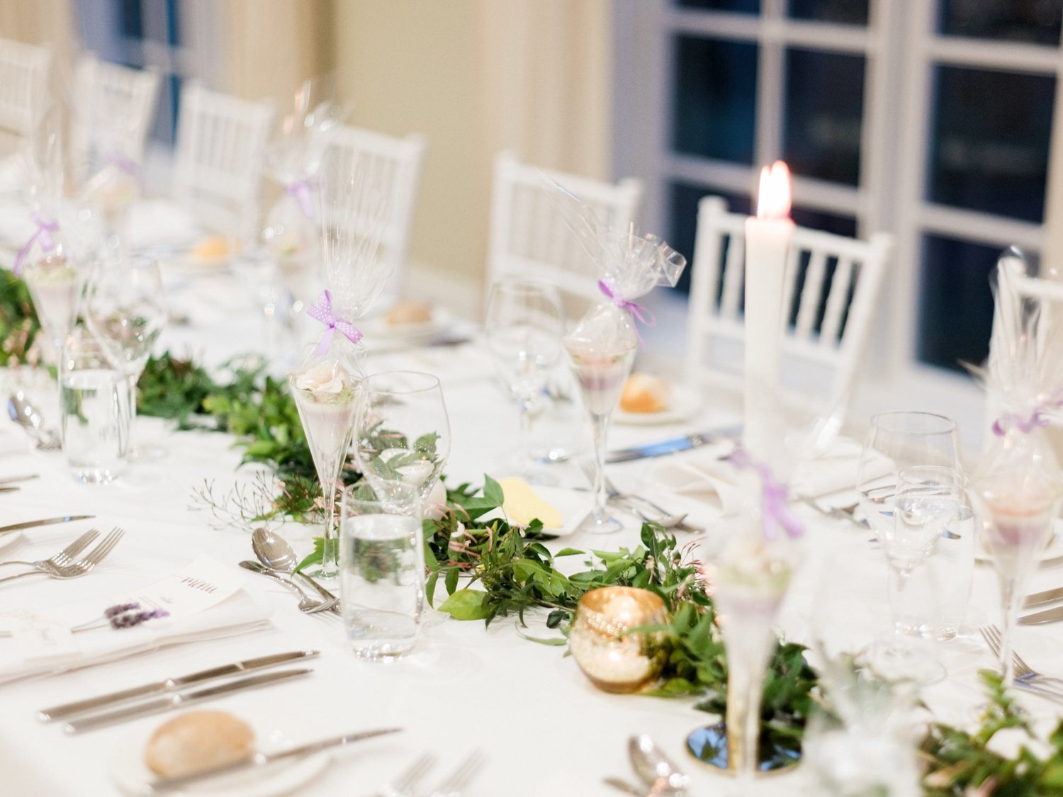 reception styling inside milton park ballroom