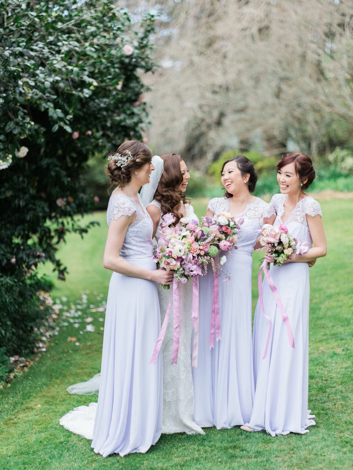 bridal party flowers at milton park