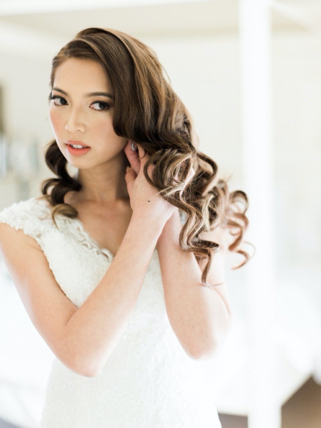 bride getting ready day of wedding shot by we are origami