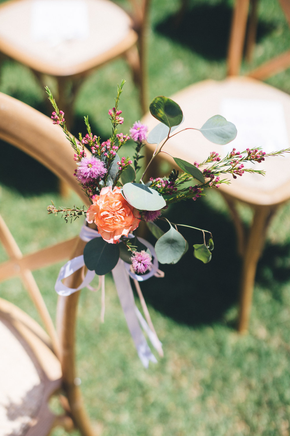 bentwood chairs with flowers