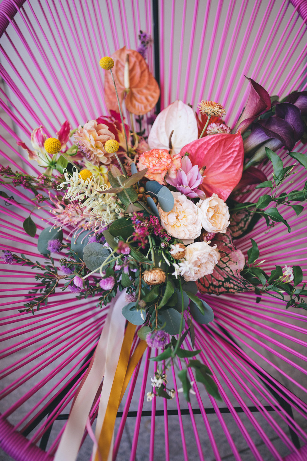 colourful bridal bouquet