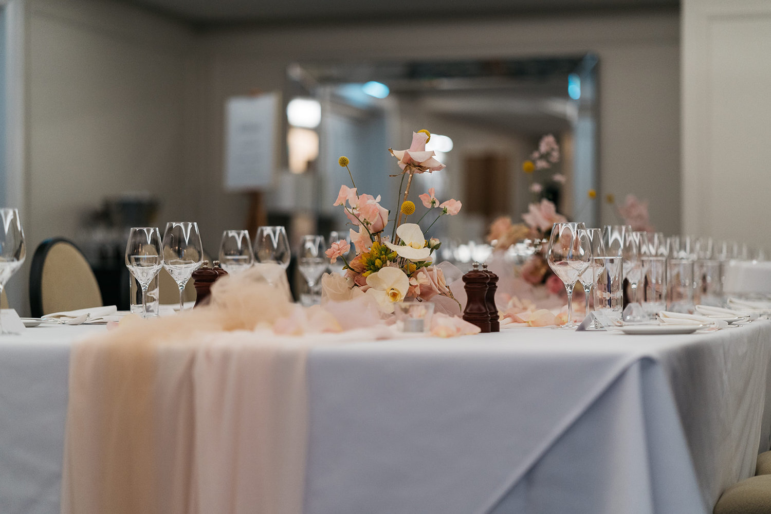 reception table at the langham at the rocks