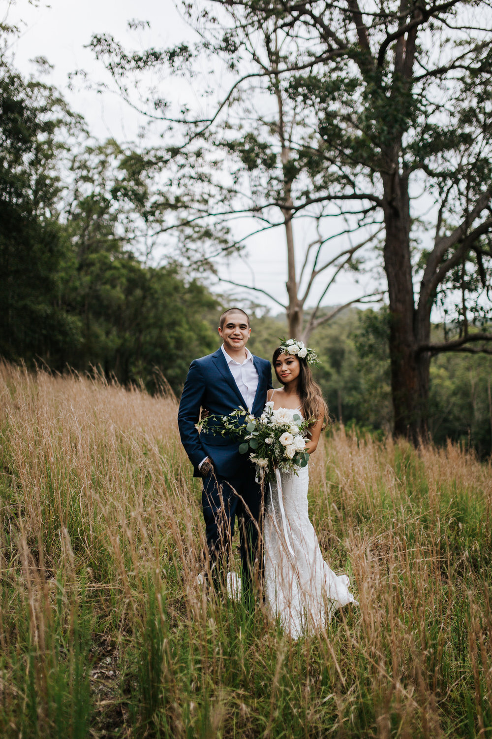 bride and groom rustic wedding
