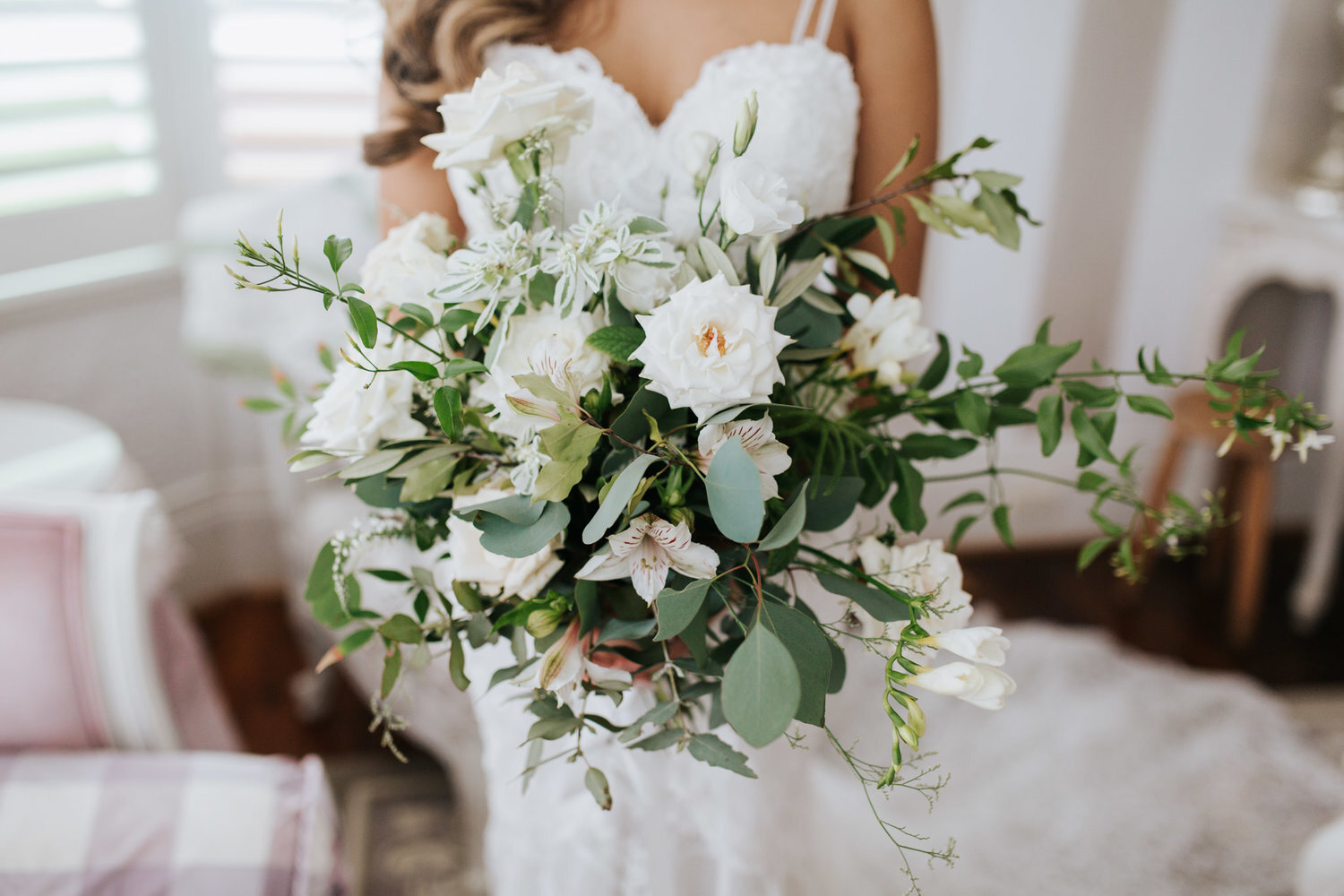 classic white rustic wedding bouquet