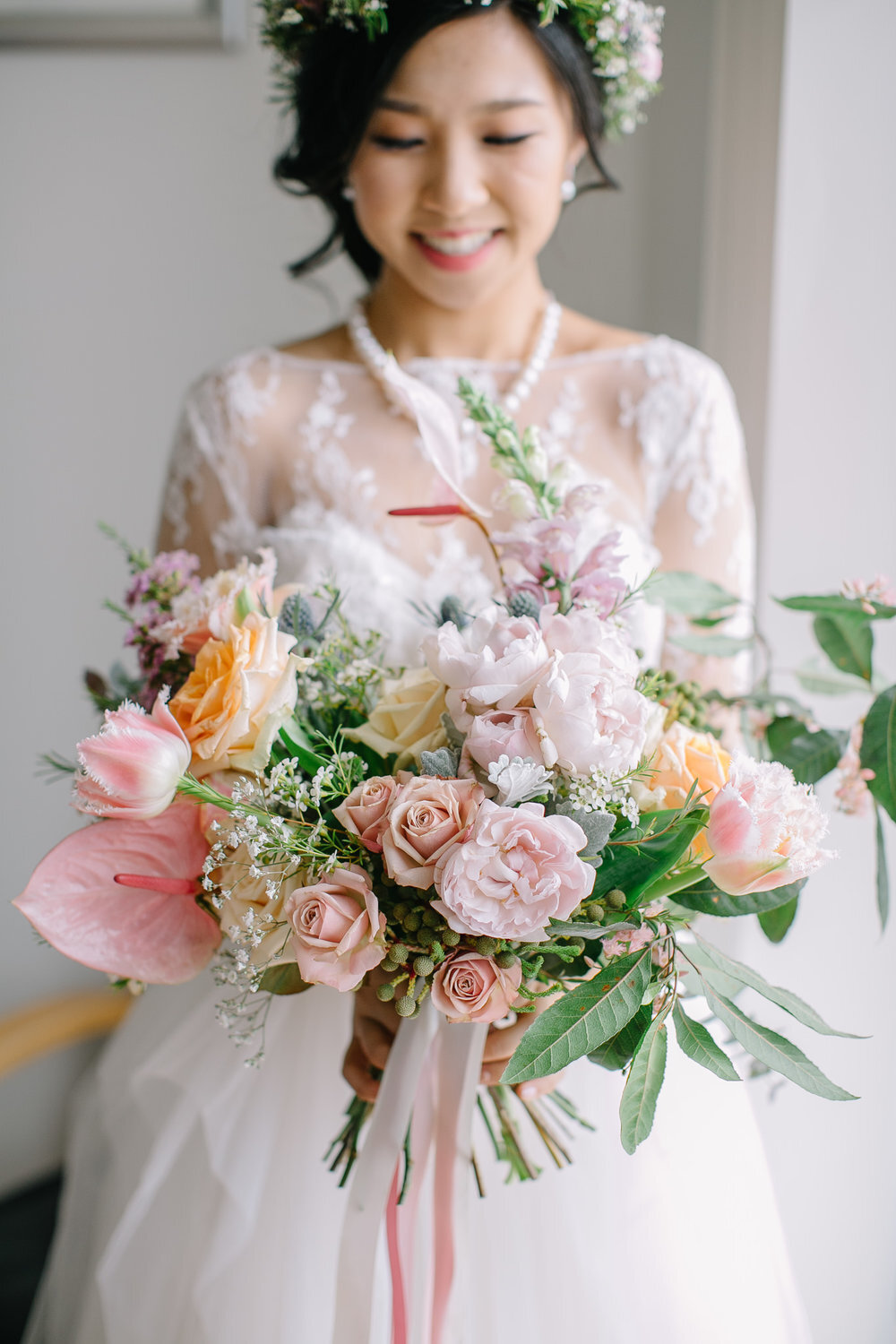 bride with wedding bouquet shot by clarzzique photographer