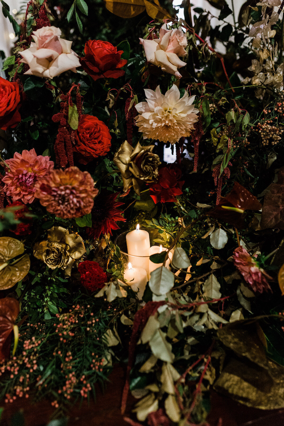 wedding texture flowers candelight