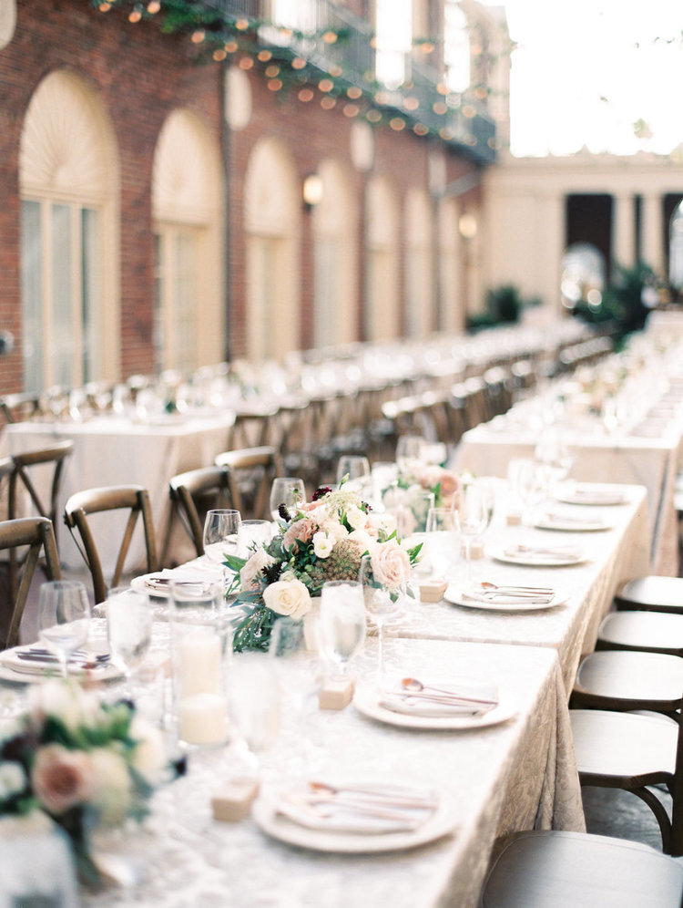 wedding reception long tables by jessica blex photography for style me pretty