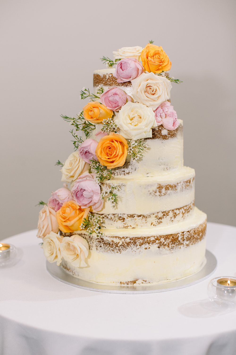 wedding cake with flowers in sydney