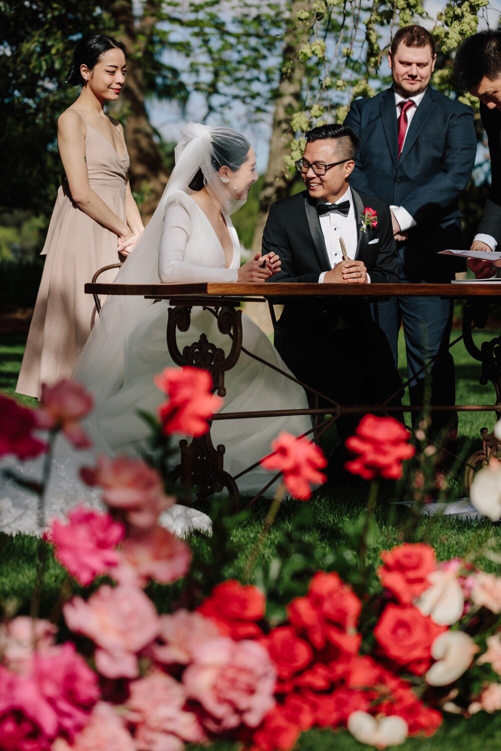 celebrant signing wedding bendooley book barn