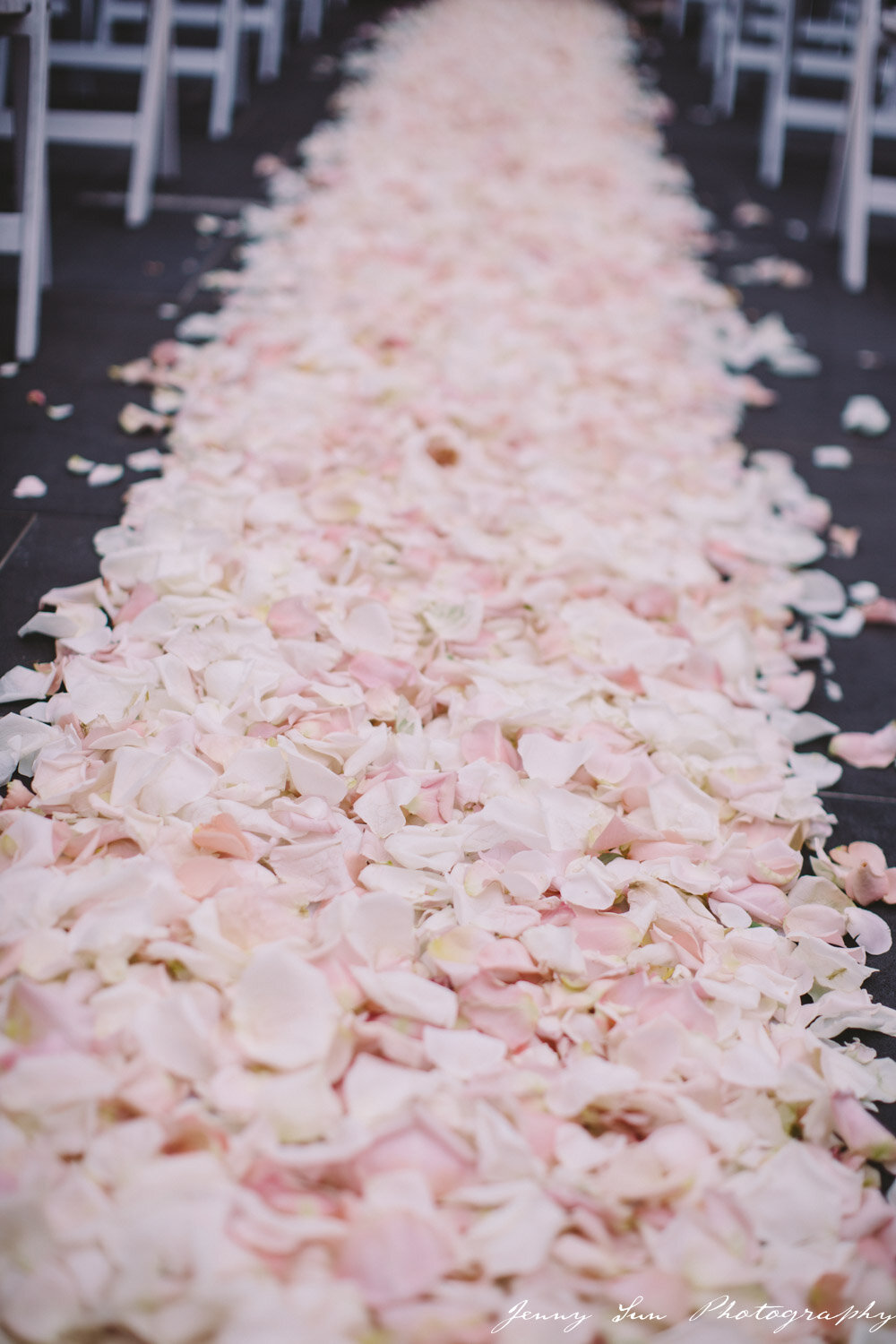 rose petals aisle sydney pier one marquee wedding