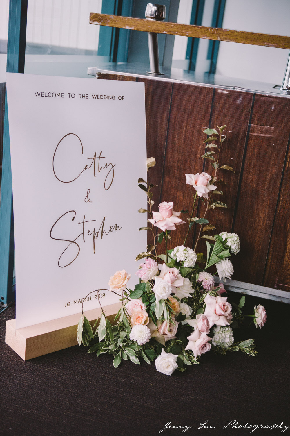 welcome sign wedding pier one sydney
