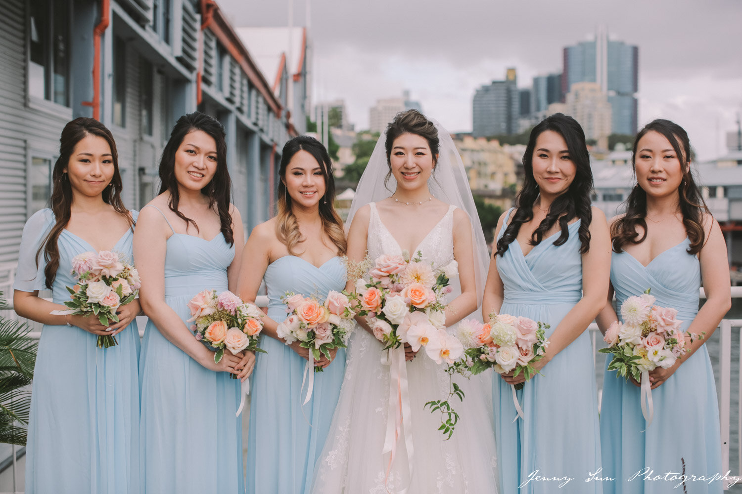 sydney pier one wedding bridal party