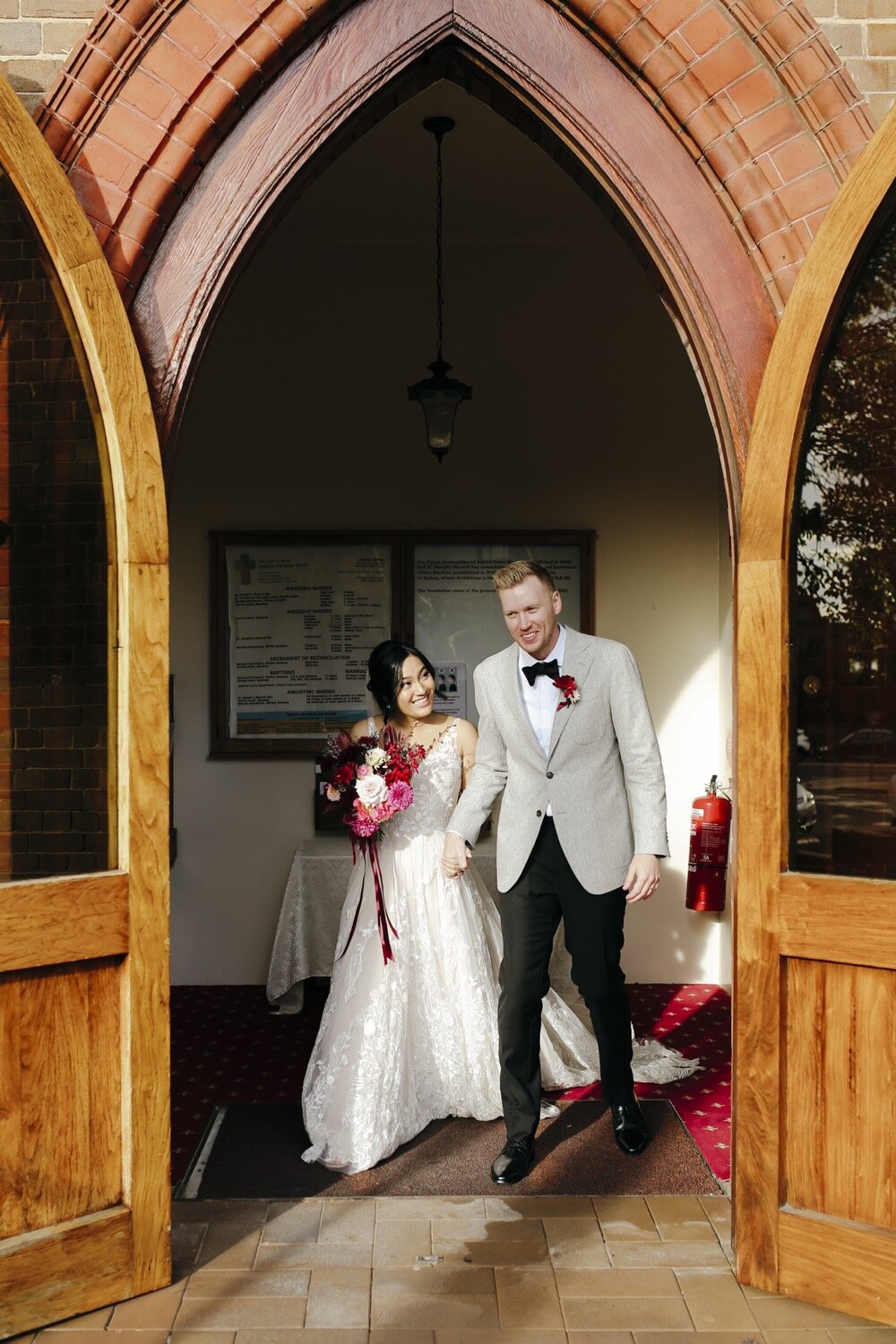 wedding ceremony sacred heart church mosman