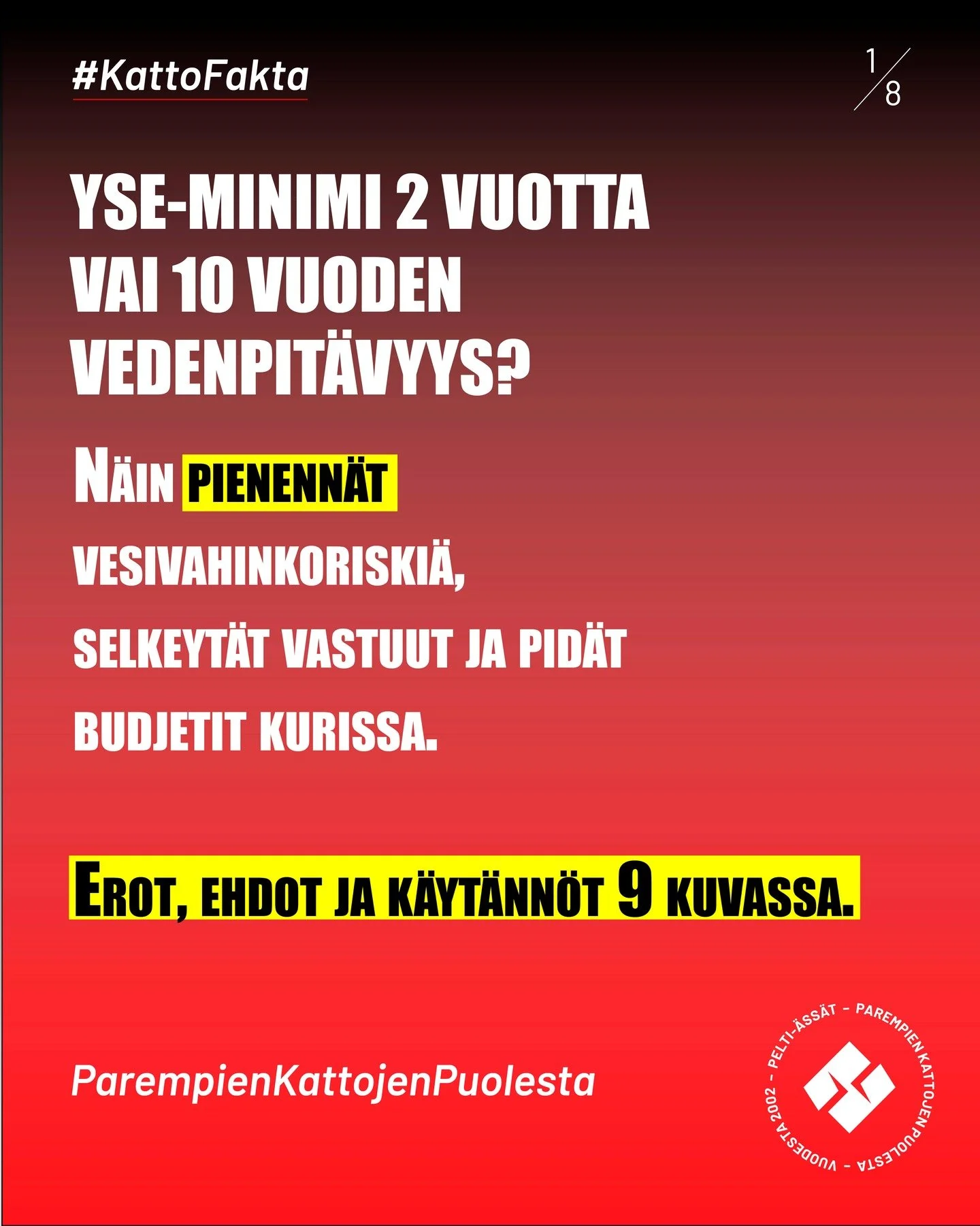 Is&auml;nn&ouml;itsij&auml;/taloyhti&ouml;/kiinteist&ouml;n yll&auml;pidosta vastaava: Tied&auml;tk&ouml;, miss&auml; menee YSE‑minimin ja 10 vuoden vedenpit&auml;vyystakuun raja?

Kuvakaruselli tiivist&auml;&auml; erot, ehdot ja k&auml;yt&auml;nn&ou