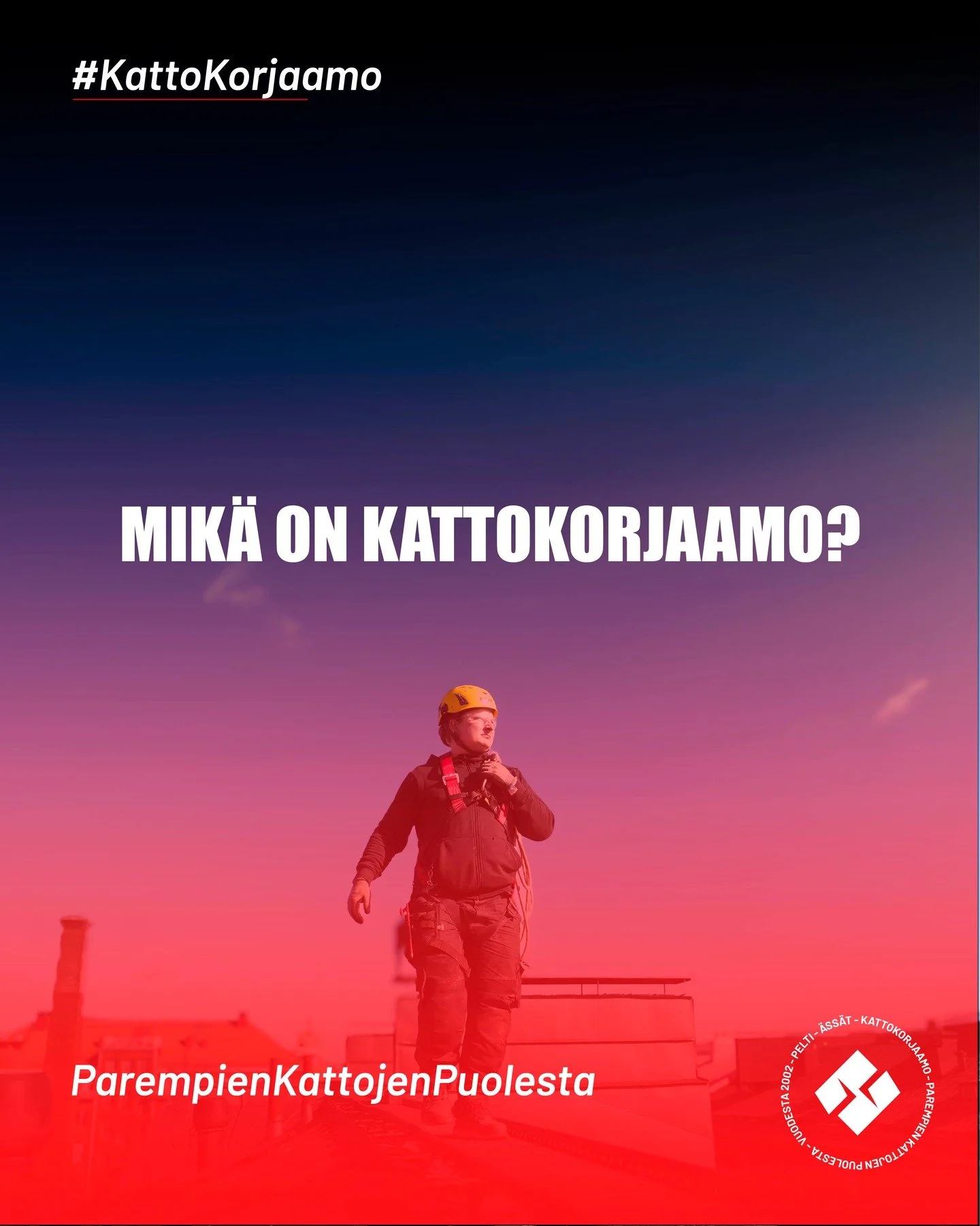 Kattokorjaamo kokoaa yhteen kaiken mit&auml; katto tarvitsee. Teemme vuosihuollot, vuotokorjaukset, muutosty&ouml;t, sadevesij&auml;rjestelm&auml;t, kattoturvatuotteet, maalaukset, pesut, suojak&auml;sittelyt sek&auml; talvikauden lumenpudotukset. Ta