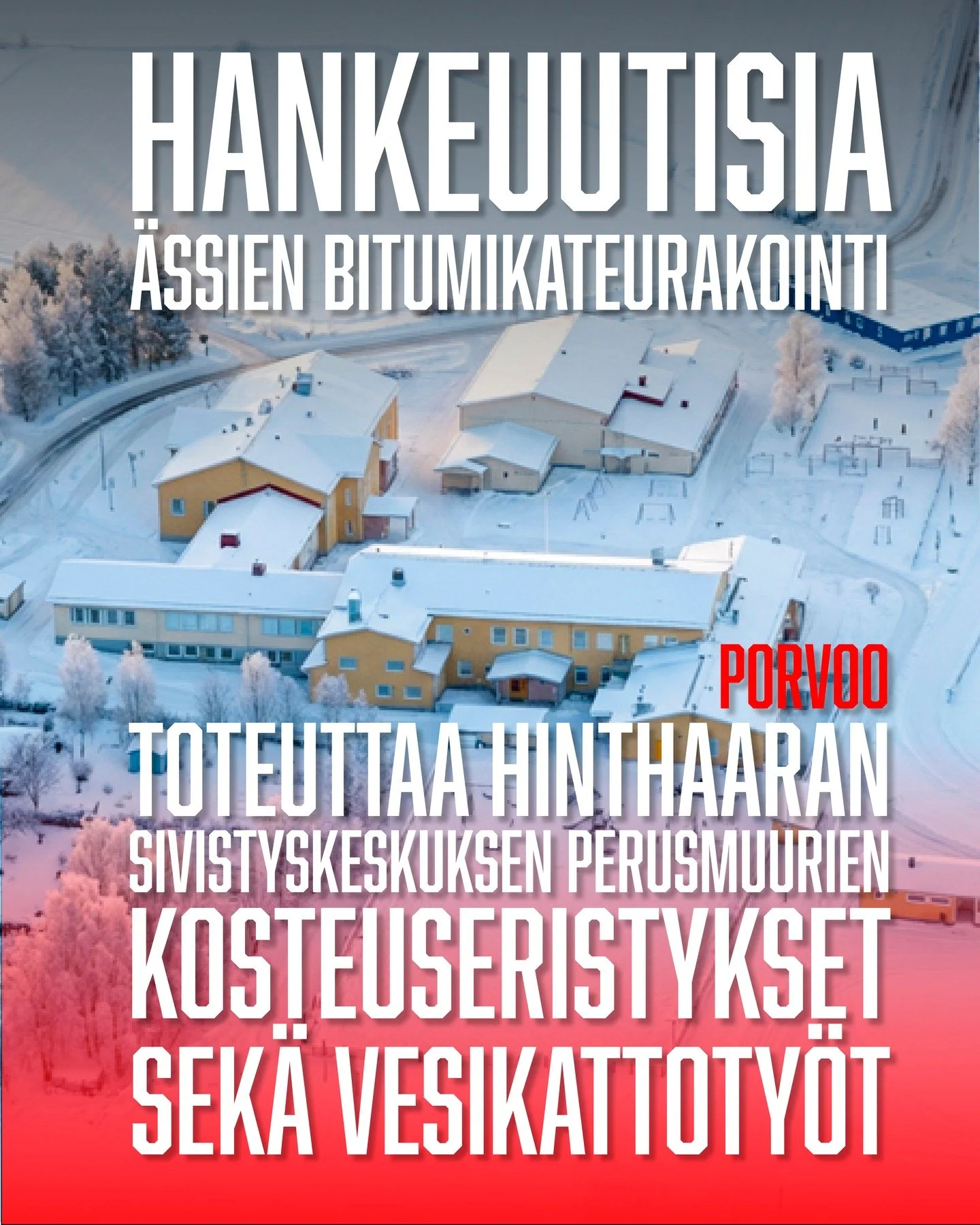 &Auml;ssien Bitumikateurakointi toteuttaa Hinthaaran sivistyskeskuksen perusmuurien kosteuseristykset ja vesikattoty&ouml;t Porvoossa yhteisty&ouml;ss&auml; Varte Lahden kanssa.

Kyseess&auml; on vaativa julkinen rakennushanke, jossa korostuvat tekni