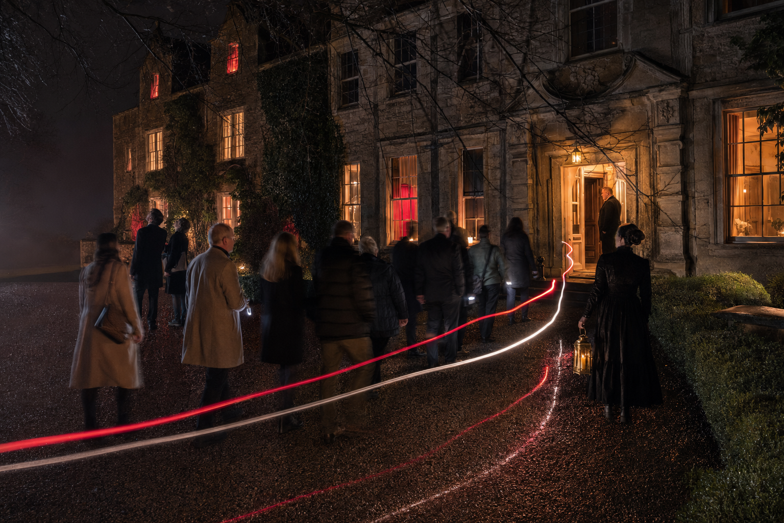 Guest arriving for a haunted trail as part of The Liminal Line.