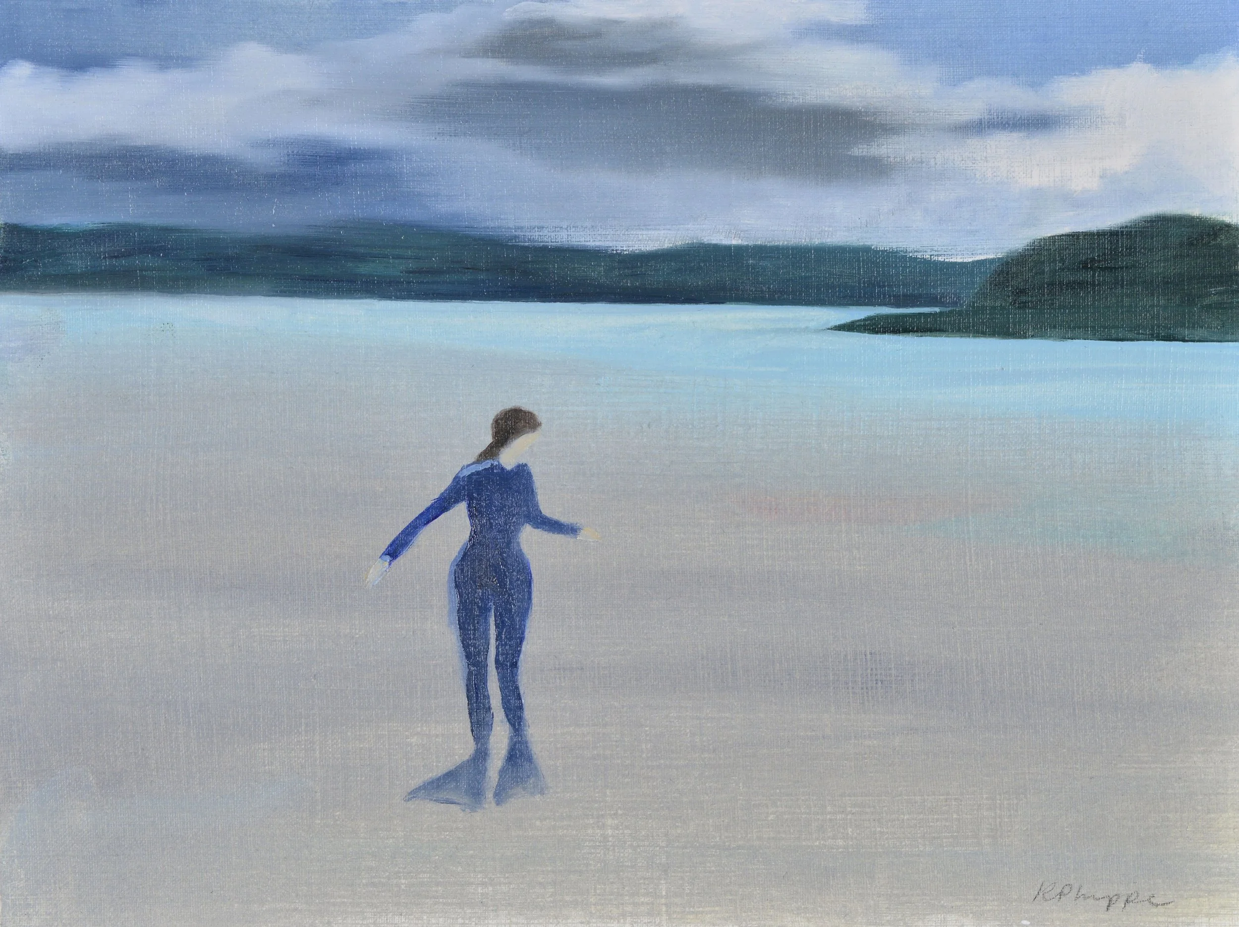 'Flippers', Oil on Paper, 16 x 21cm.JPG