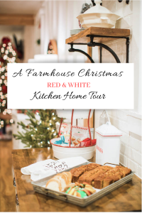traditional Modern Farmhouse red and white kitchen home tour
