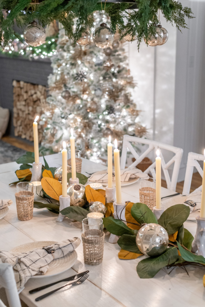 christmas and winter tablescape