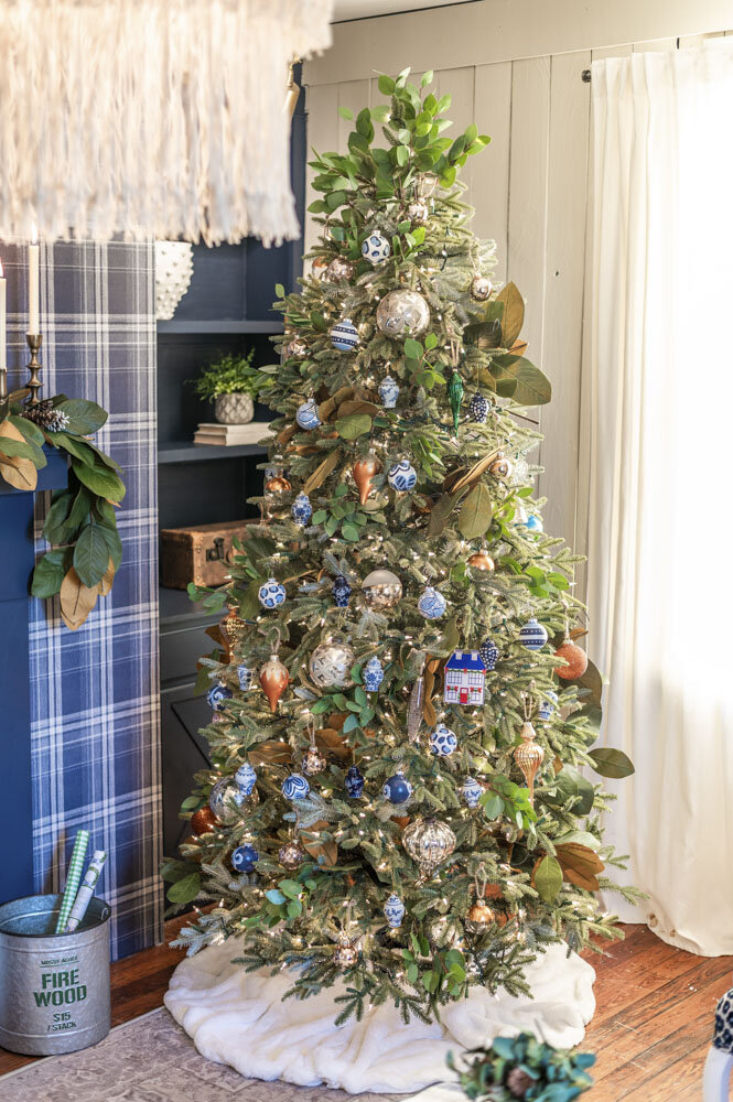morris manor blue and white christmas tree