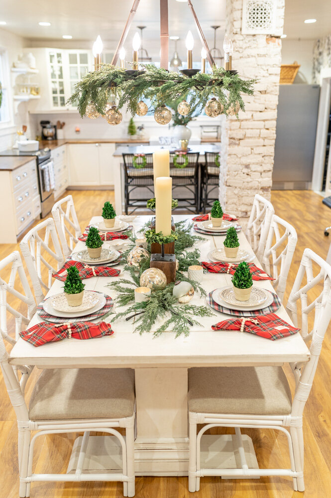traditional red tartan christmas table