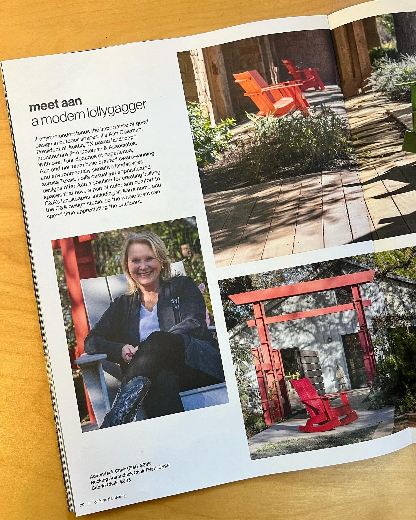 Our very own Aan Coleman was featured in the @lolldesigns 2024 Spring Catalog! We&rsquo;re big fans of using Loll, both at the office and in our projects 

#landscapedesign #landscapearchitecture #outdoorfurniture