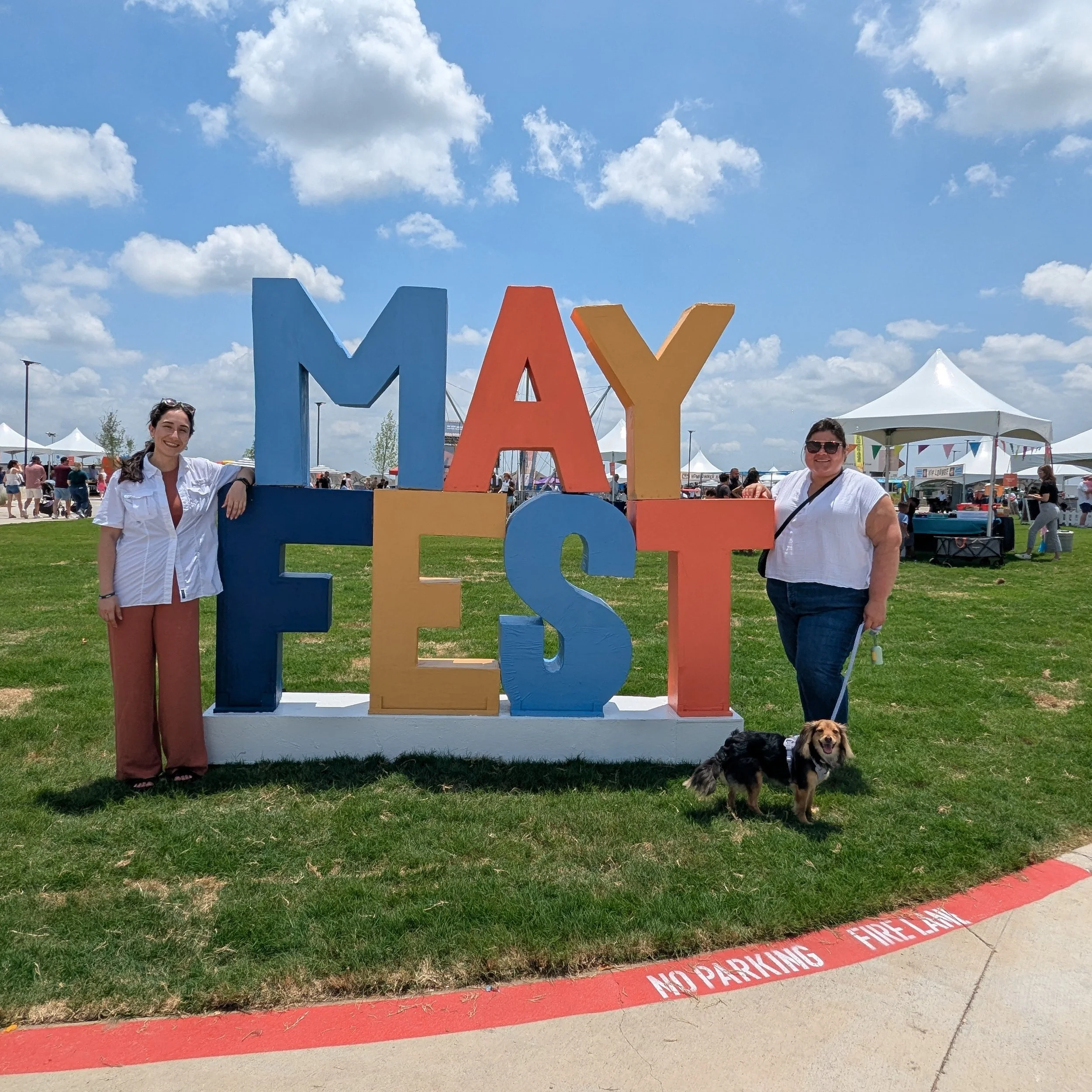 Adriana, Jamin, and Olivia (+ Tilly!🐾) attended Mayfest over the weekend at Mayfair in New Braunfels. We have been working with Mayfair on designing 3 new amenities for the community: Phase 2 of Fairway Park, a Dog Park, and a Pocket Park. Rendering