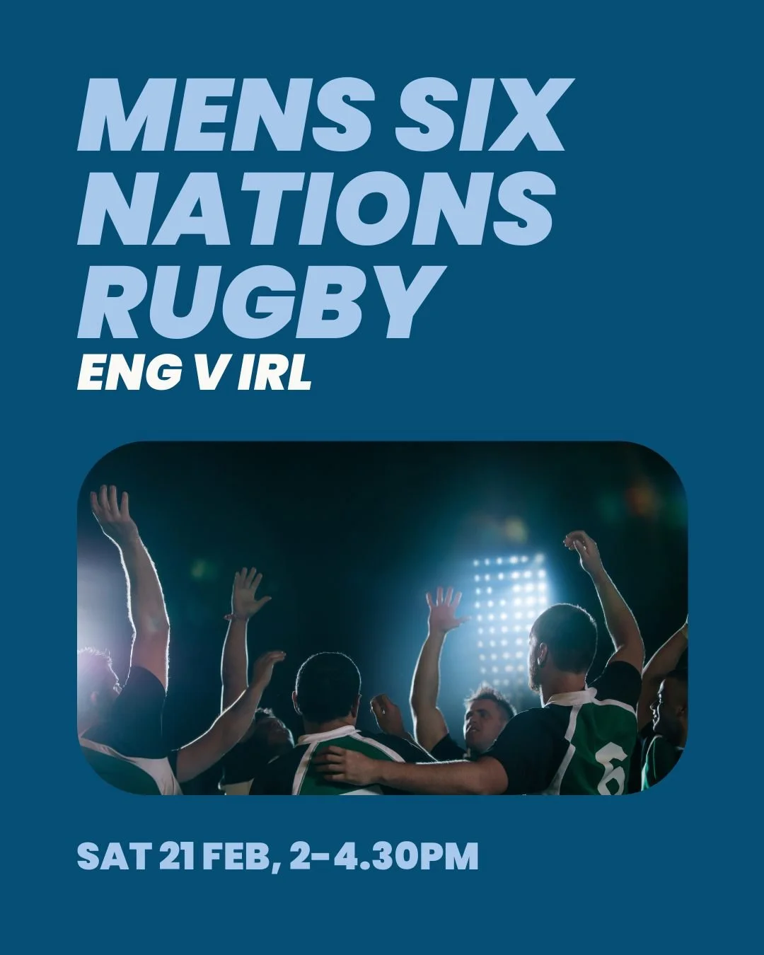 Holland Road Men - Gather with us to watch the Six Nations Rugby together - England vs Ireland. It's a great chance to watch some sport and get to know other guys at church! We'd love to see you there! Sign up now on the website.

Sat 21 Feb, 2-4PM a