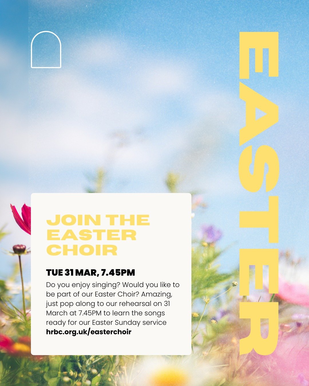 Do you enjoy singing? Would you like to be part of our Easter Choir? Amazing, just pop along to our rehearsal to learn the songs ready for our Easter Sunday service! All welcome! 

🎤 Rehearsal Tue 31 Mar, 7.45PM
📍 Holland Road Baptist Church, Hove,