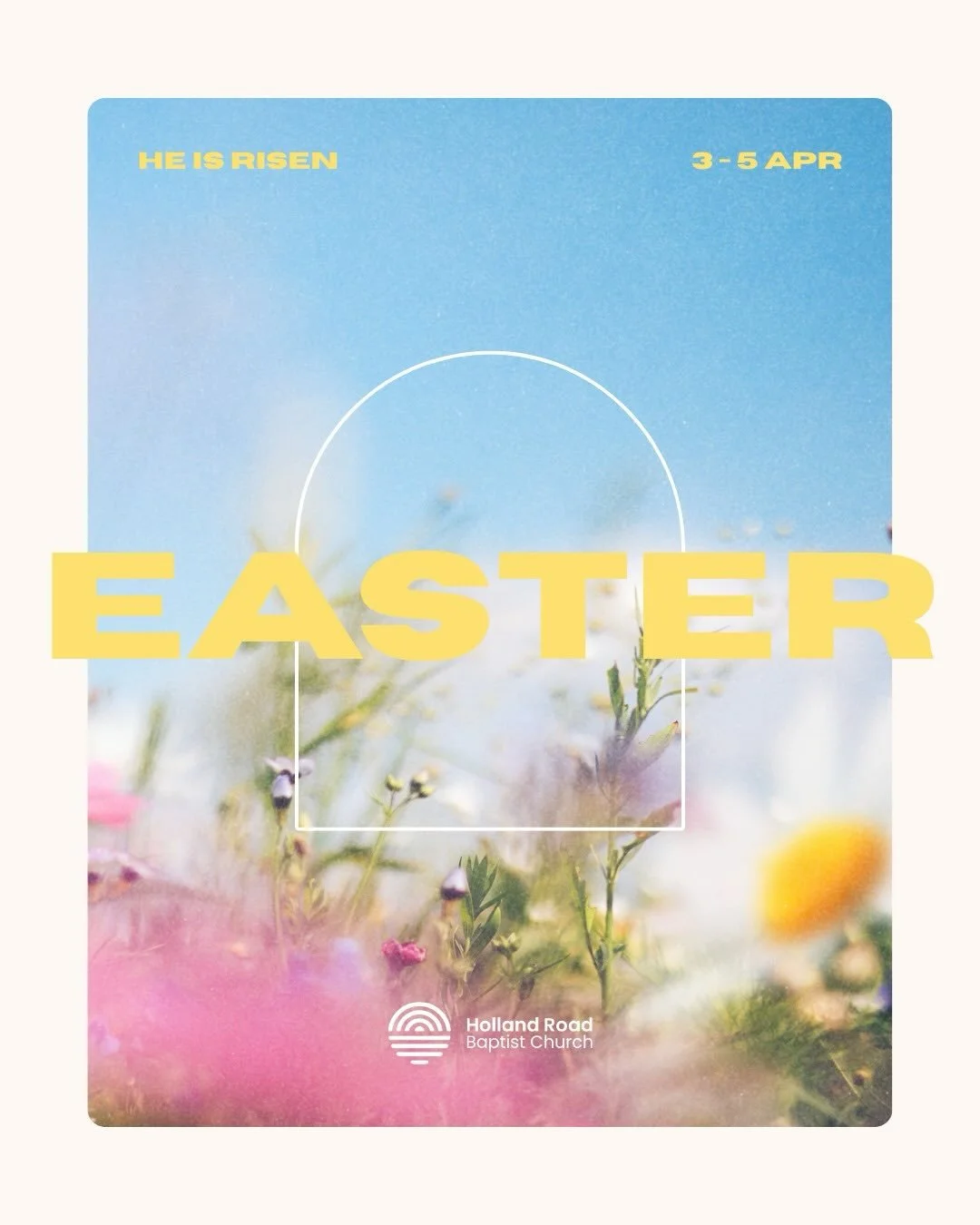 You're invited to join us this Easter! 🎉

✝️ Good Friday Service - Fri 3 April, 10.30AM
🌻 Family Easter Trail - Sat 4 April, 2-4PM
☀️ Easter Sunday Service - Sun 5 April, 10.30AM (with Baptisms!)
📍Holland Road Baptist Church, BN3 1JN
🌐 All detail